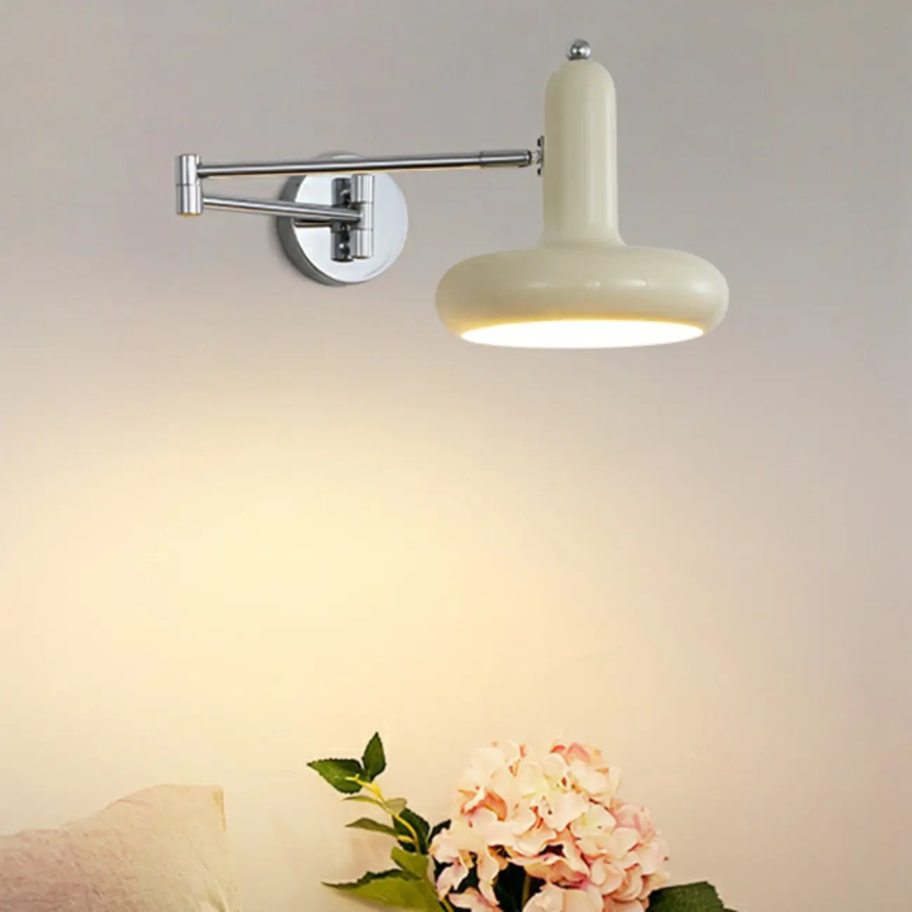 Simple Silver Metal Swing Arm Wall Light Image - 5 | homeyfad