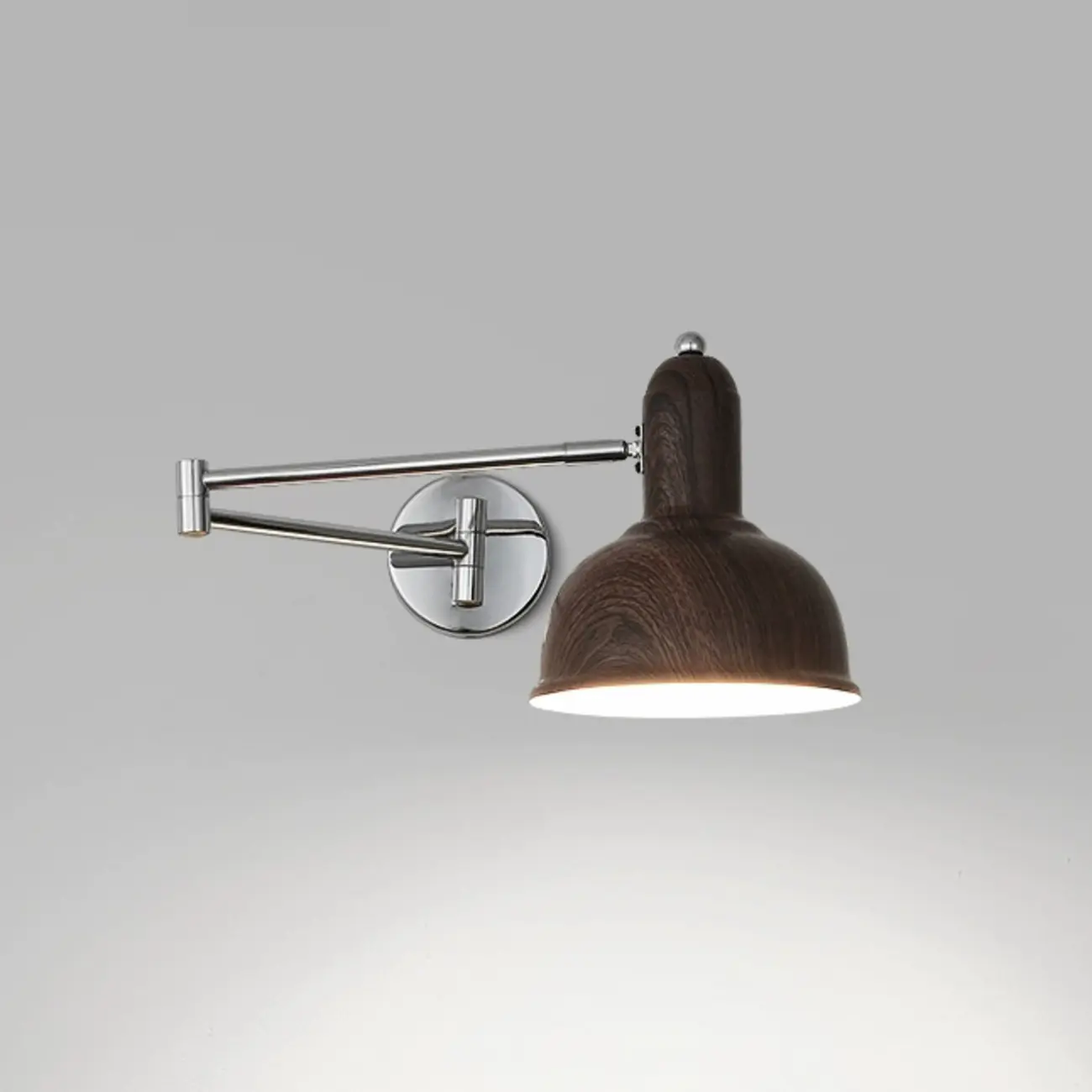 Simple Silver Metal Swing Arm Wall Light Image - 8 | homeyfad