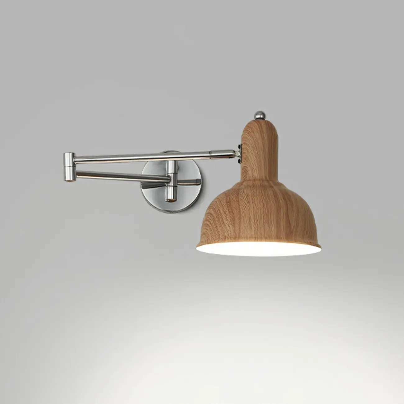 Simple Silver Metal Swing Arm Wall Light Image - 9 | homeyfad