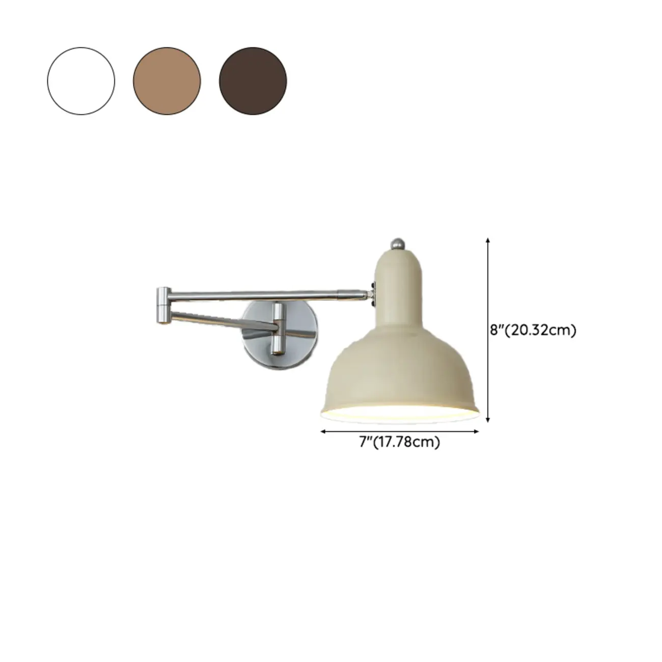 Simple Silver Metal Swing Arm Wall Light #size | homeyfad