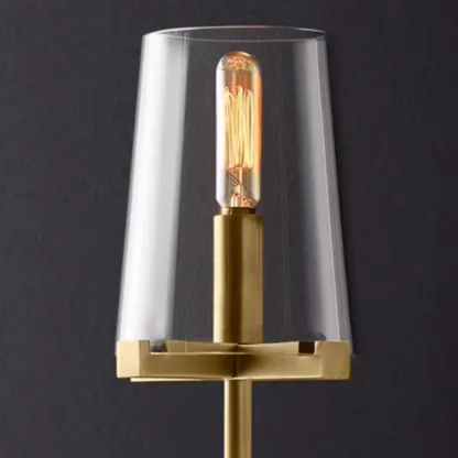Modern Gold Bathroom Vanity Light with Clear Glass Shade