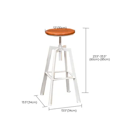 Industrial Metal Adjustable Bar Stools with Footrest for Kitchen Image - 20