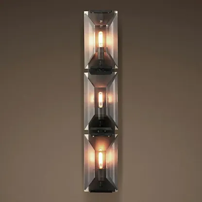 Modern Gold Rectangular Crystal Vanity Light for Bathroom Image - 4