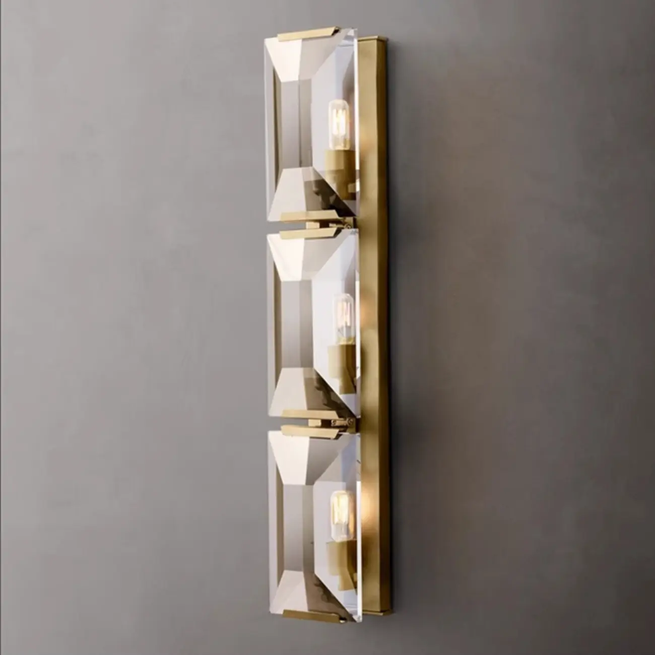 Modern Gold Rectangular Crystal Vanity Light for Bathroom Image - 7 | homeyfad