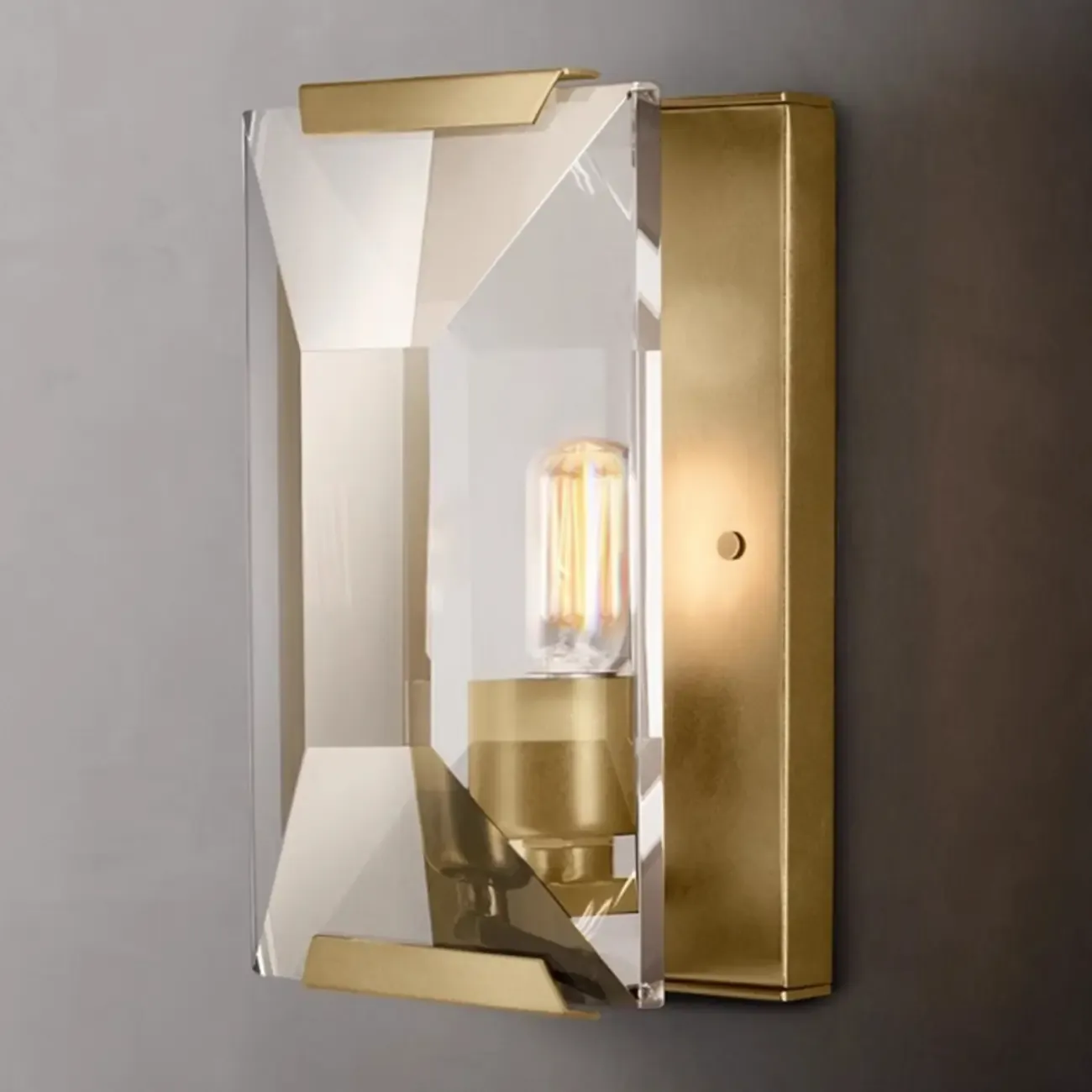 Modern Gold Rectangular Crystal Vanity Light for Bathroom Image - 8