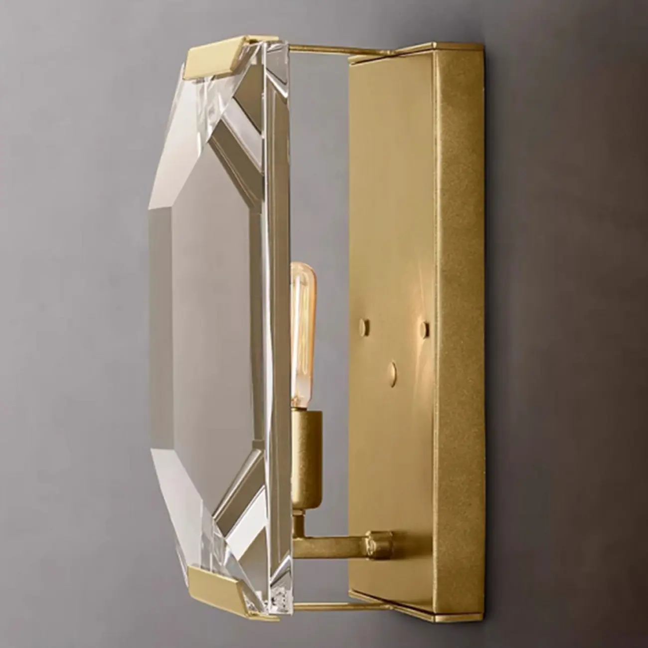 Modern Gold Rectangular Crystal Vanity Light for Bathroom Image - 10 | homeyfad