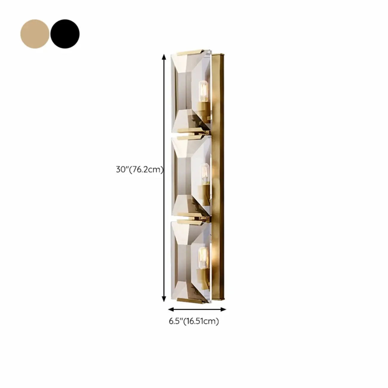 Modern Gold Rectangular Crystal Vanity Light for Bathroom Image - 13