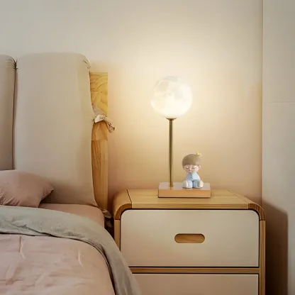 Cute Astronaut Kids Lamp Wood LED for Bedroom Image - 5