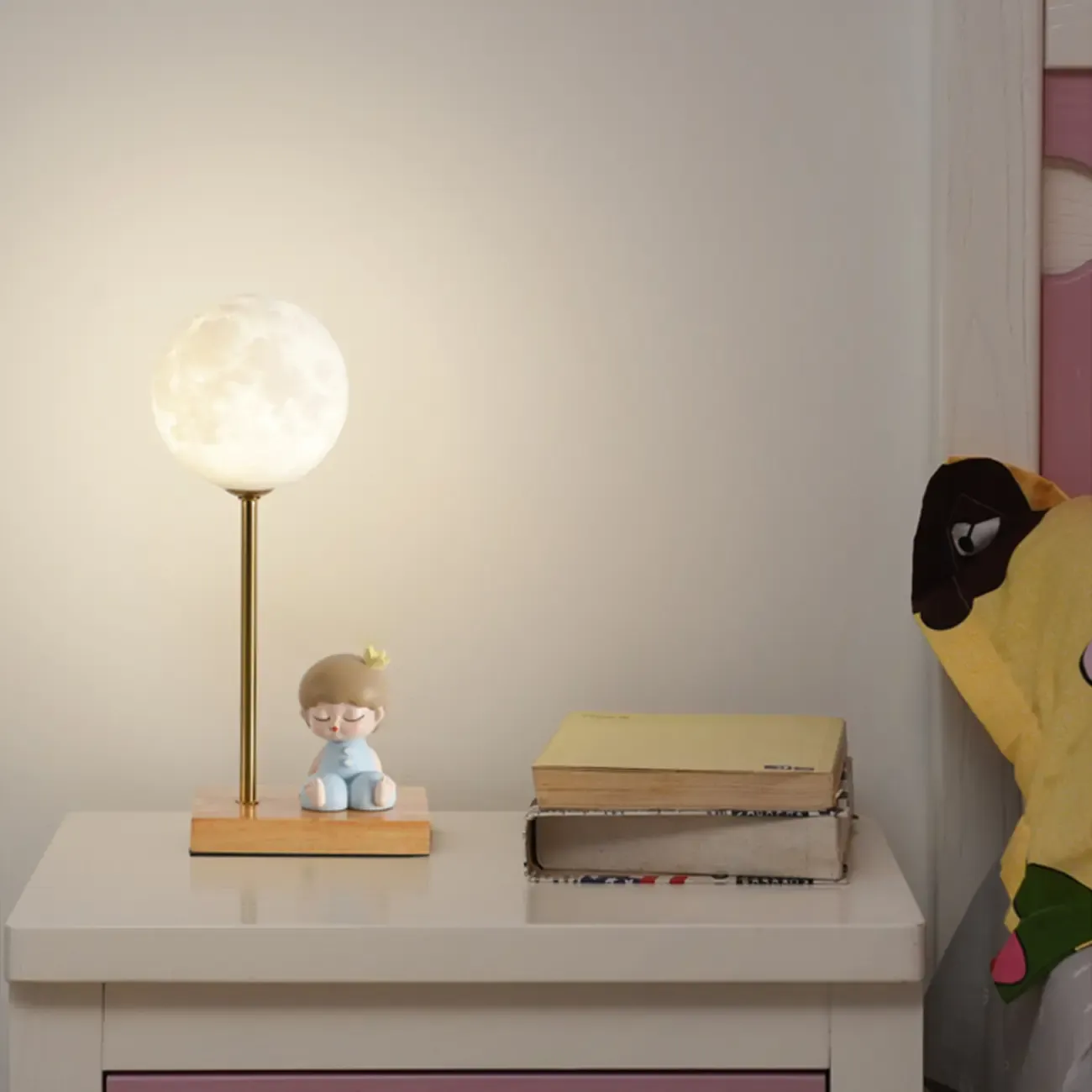 Cute Astronaut Kids Lamp Wood LED for Bedroom Image - 6