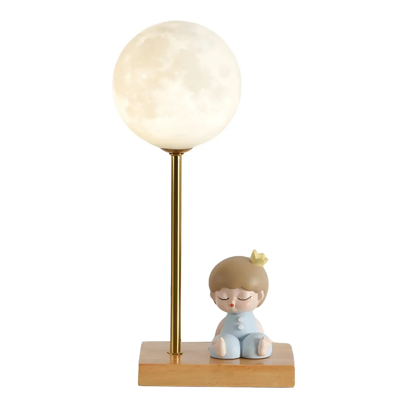 Cute Astronaut Kids Lamp Wood LED for Bedroom Image - 8