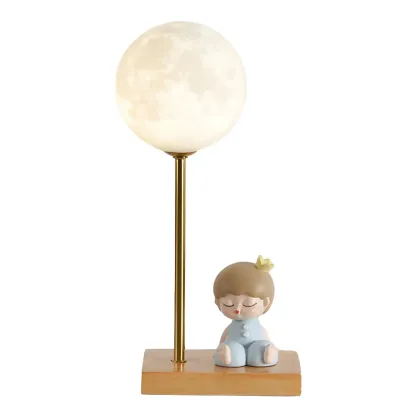 Cute Astronaut Kids Lamp Wood LED for Bedroom Image - 8