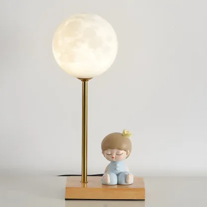Cute Astronaut Kids Lamp Wood LED for Bedroom Image - 10