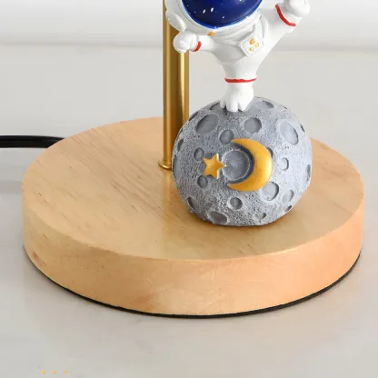 Cute Astronaut Kids Lamp Wood LED for Bedroom Image - 14
