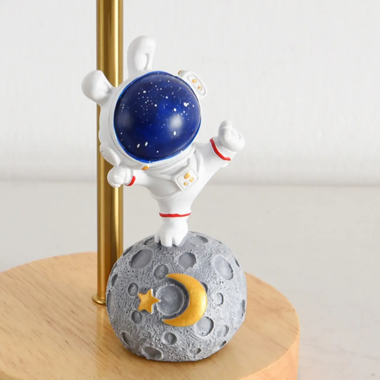 Cute Astronaut Kids Lamp Wood LED for Bedroom Image - 16