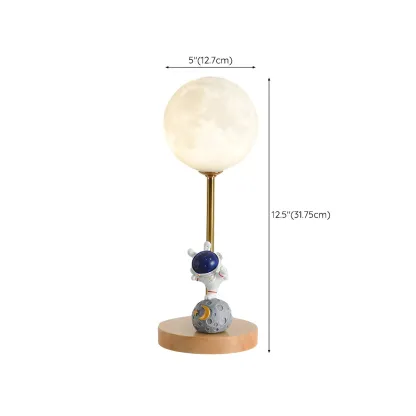 Cute Astronaut Kids Lamp Wood LED for Bedroom Image - 19