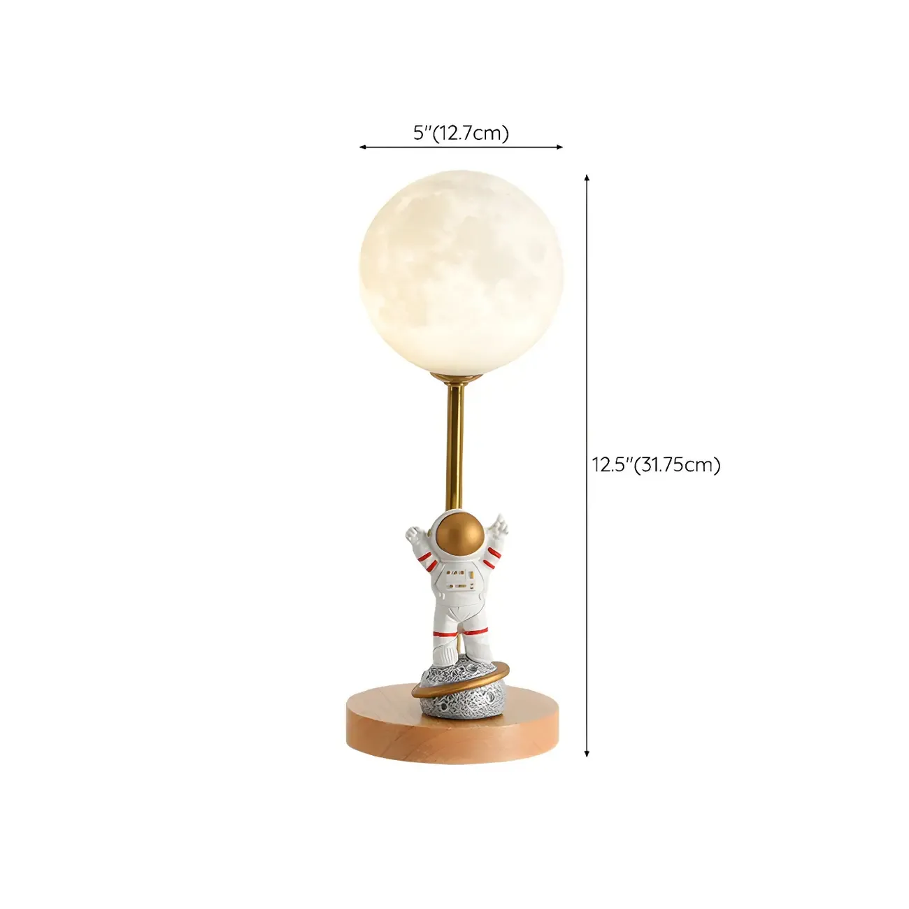 Cute Astronaut Kids Lamp Wood LED for Bedroom Image - 20