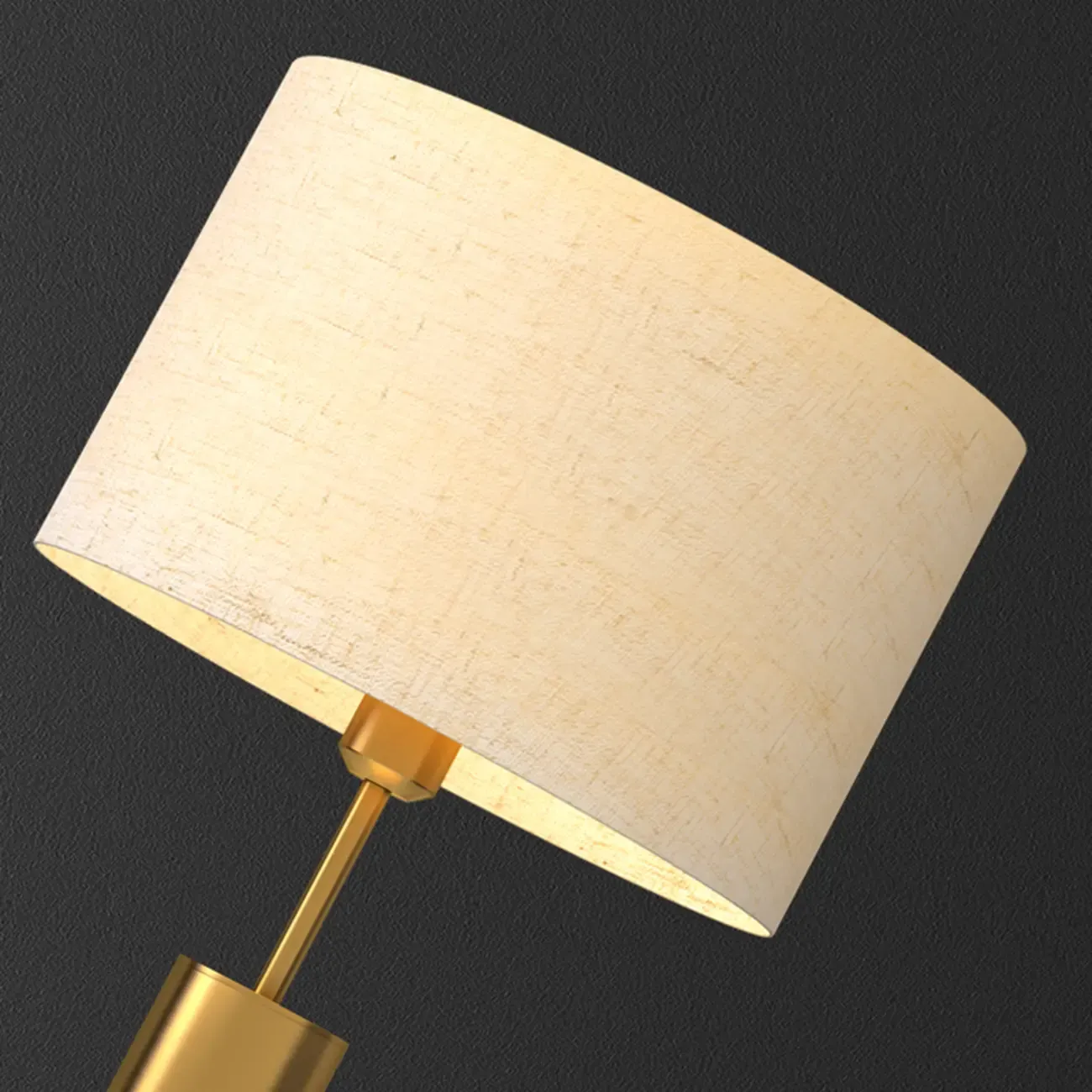 Plug-In Gold Metal Fabric Barrel-Shaped Table Lamp Image - 12