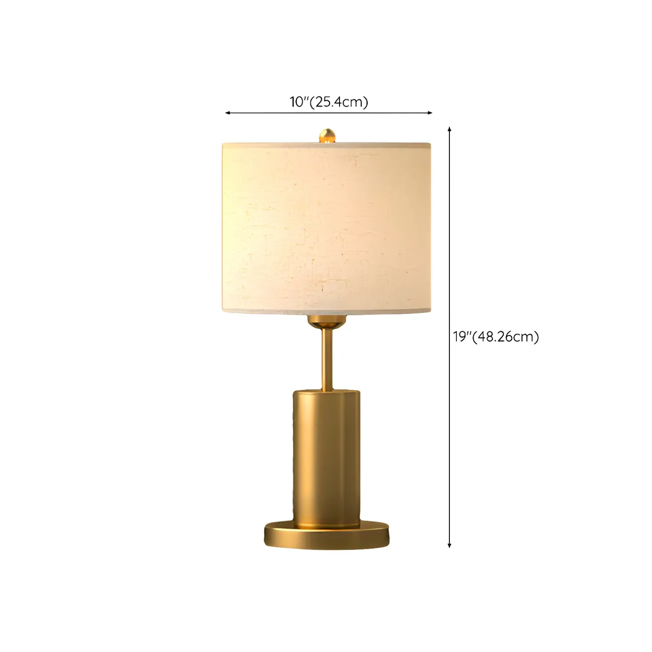 Plug-In Gold Metal Fabric Barrel-Shaped Table Lamp Image - 14 | homeyfad