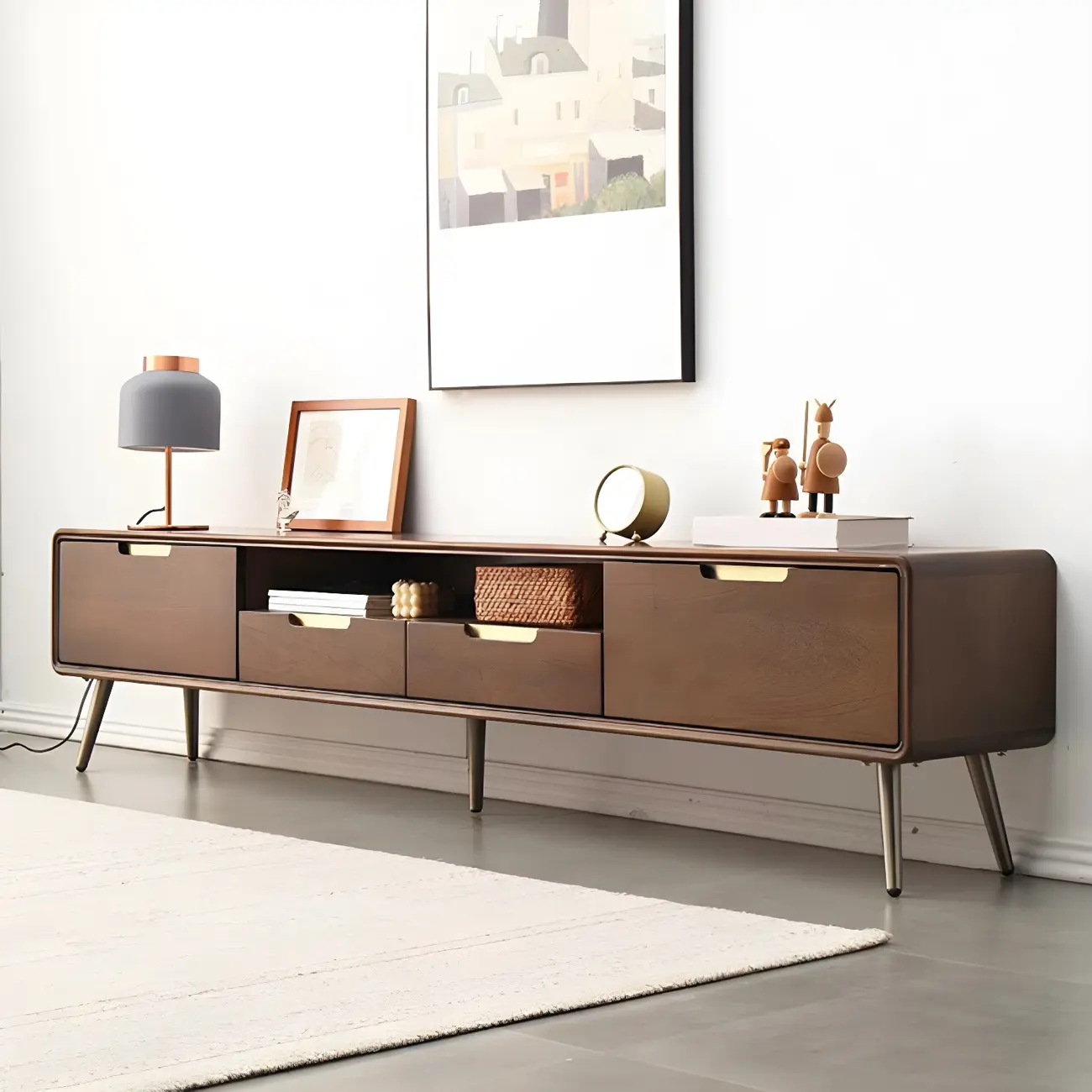 Stylish Wooden Mueble Para TV Stand with Drawers for Home Image - 2 | homeyfad