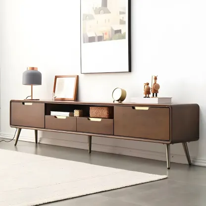Stylish Wooden Mueble Para TV Stand with Drawers for Home Image - 2