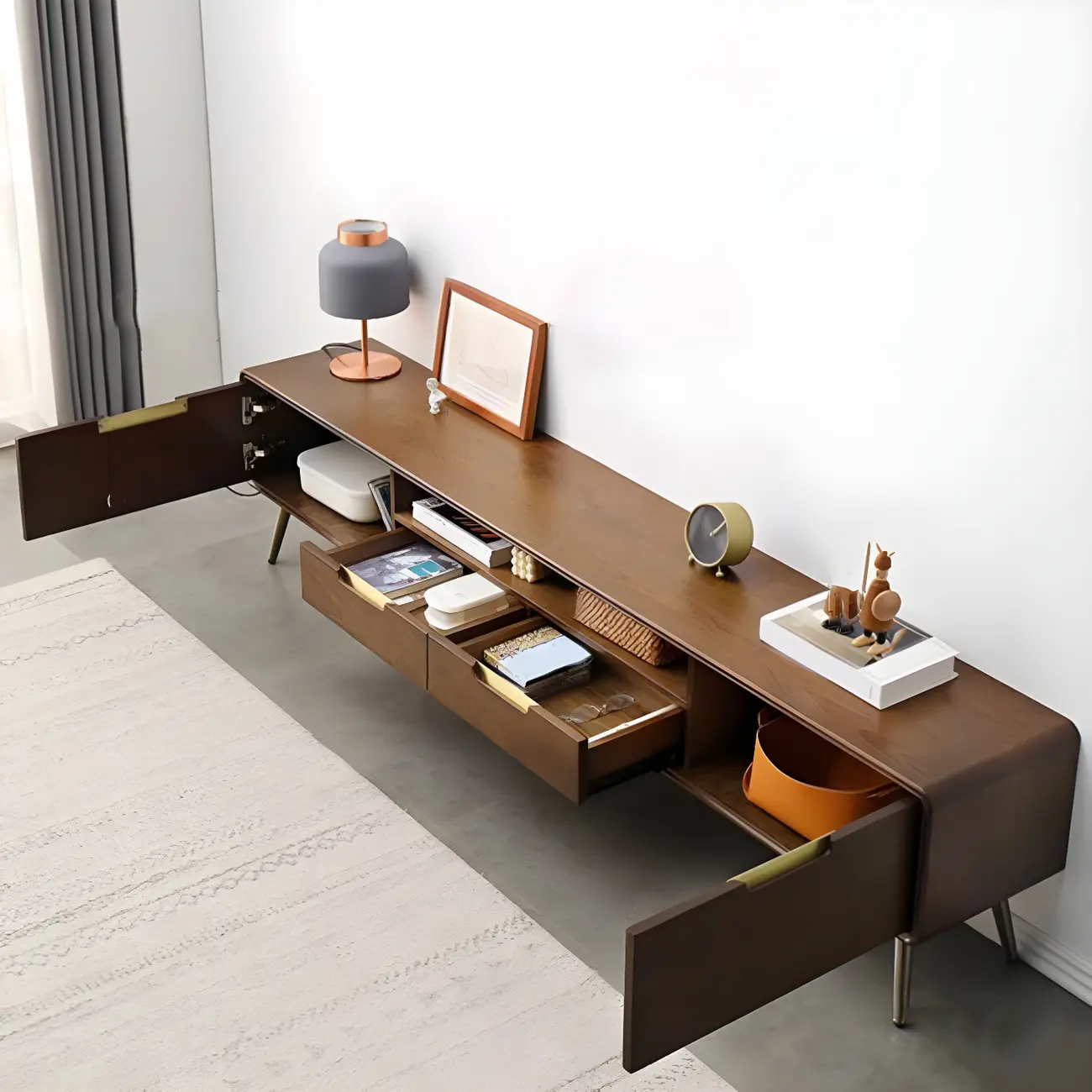 Stylish Wooden Mueble Para TV Stand with Drawers for Home Image - 4 | homeyfad