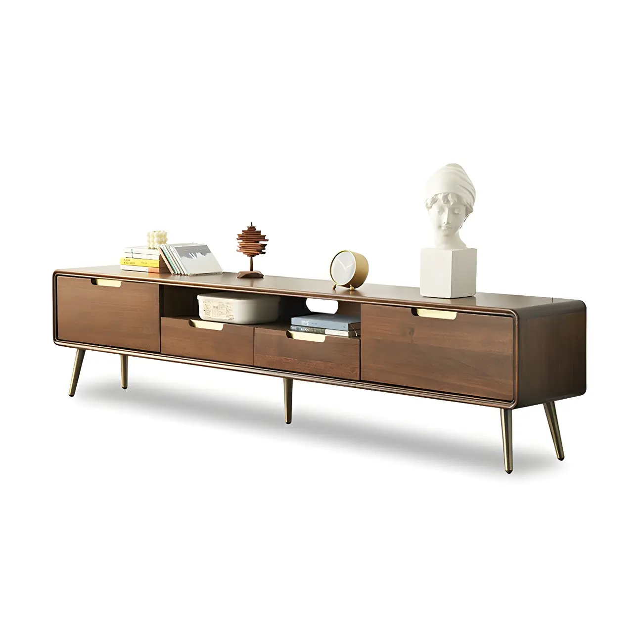 Stylish Wooden Mueble Para TV Stand with Drawers for Home Image - 6 | homeyfad