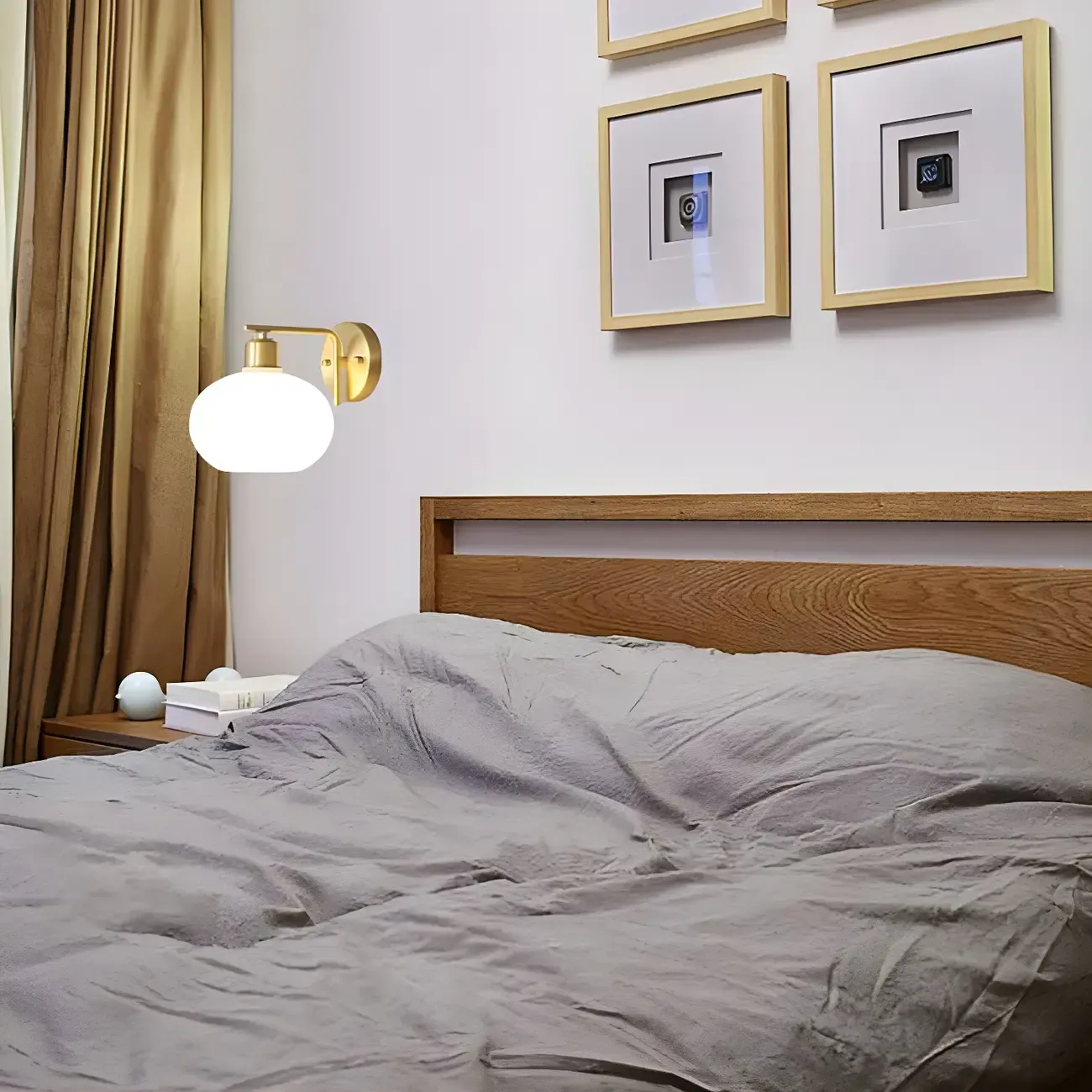 Glam Brass Globe Vanity Light with LED for Bedroom Image - 3