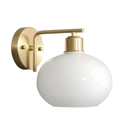 Glam Brass Globe Vanity Light with LED for Bedroom Image - 5