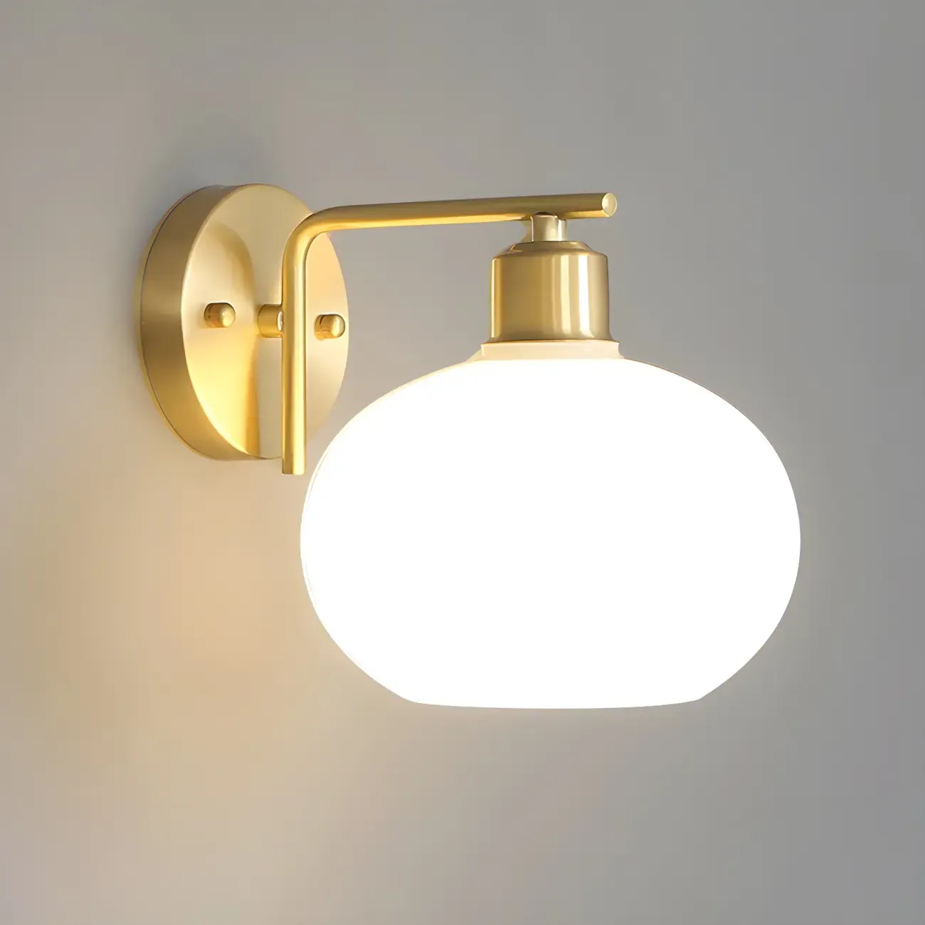 Glam Brass Globe Vanity Light with LED for Bedroom Image - 6