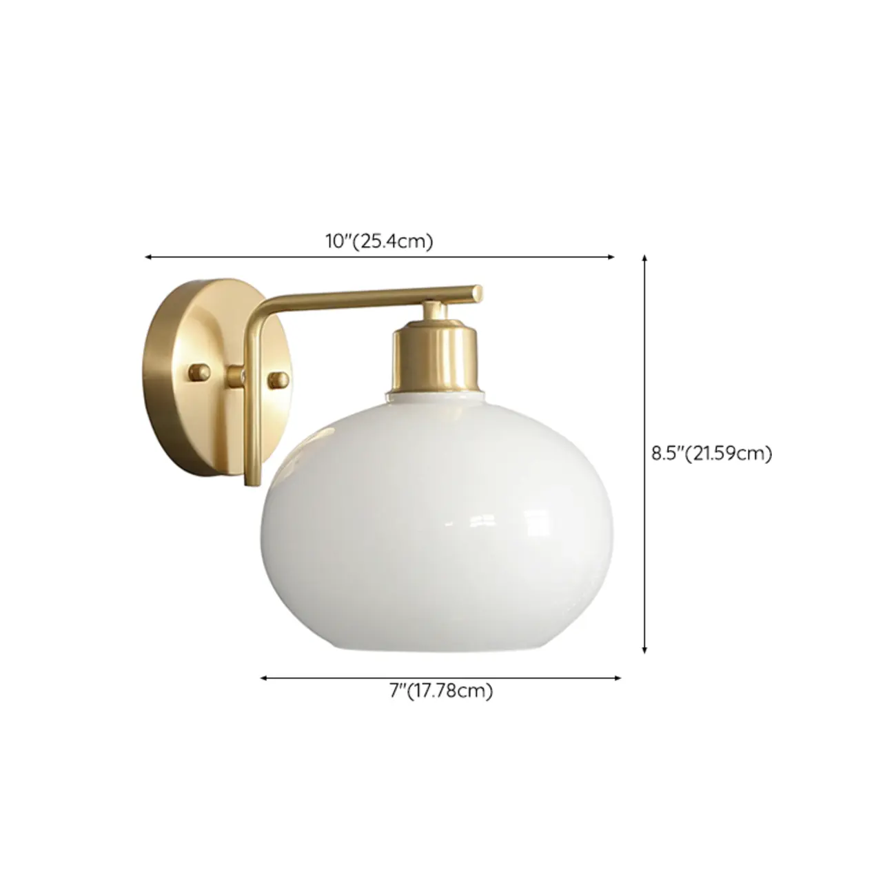Glam Brass Globe Vanity Light with LED for Bedroom #size | homeyfad
