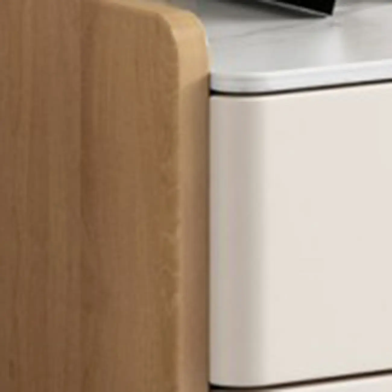 Minimalist Stone TV Stand with Drawers & Wooden Legs for Home Image - 10 | homeyfad