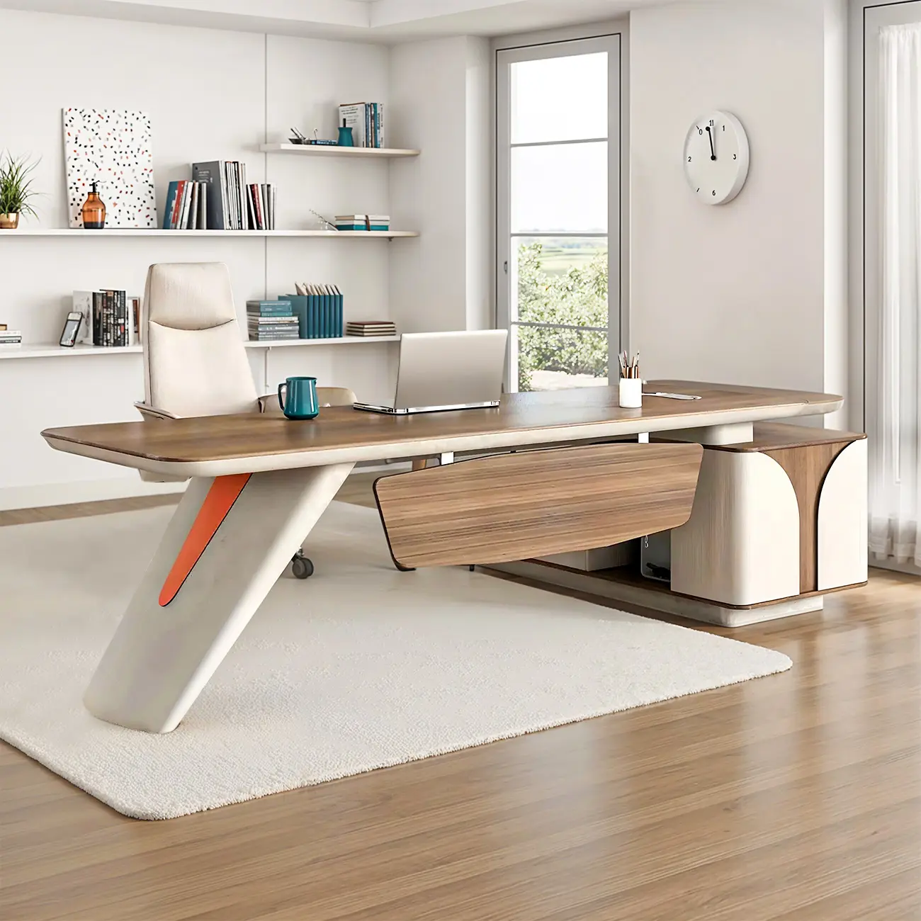 Modern Wooden L-Shaped Executive Desk of Right Hand Image - 1 | homeyfad