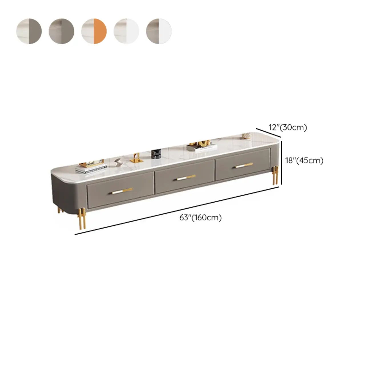 Modern Stone TV Stand with Open Storage and Legs for Home #size | homeyfad