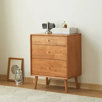 Natural Finish Wooden Vertical Narrow Lingerie Chest Image - 6