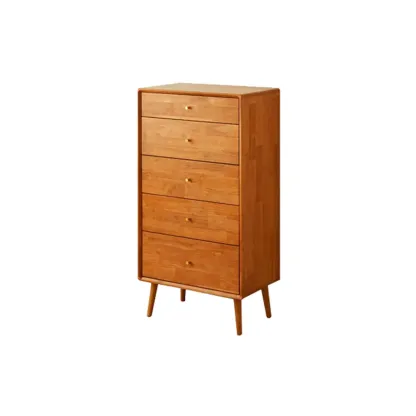 Natural Finish Wooden Vertical Narrow Lingerie Chest Image - 8