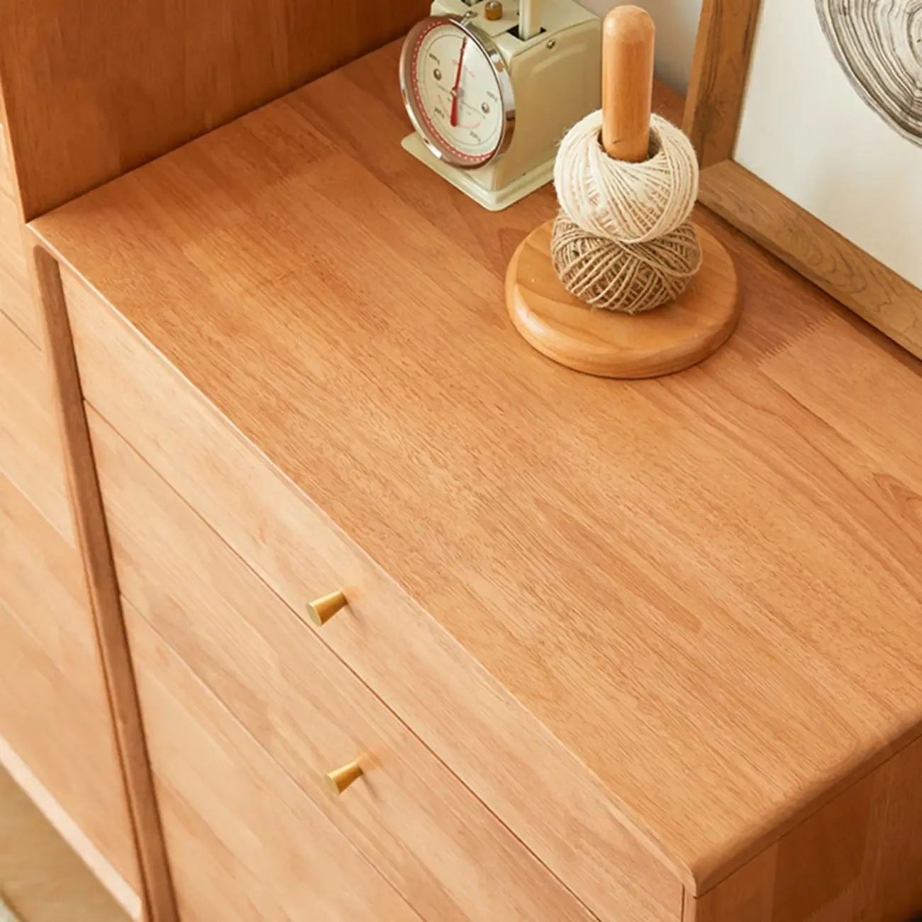 Natural Finish Wooden Vertical Narrow Lingerie Chest Image - 11