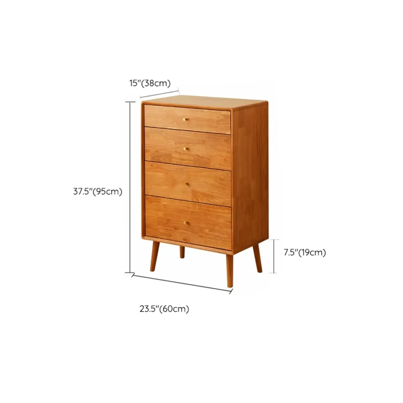 Natural Finish Wooden Vertical Narrow Lingerie Chest Image - 16