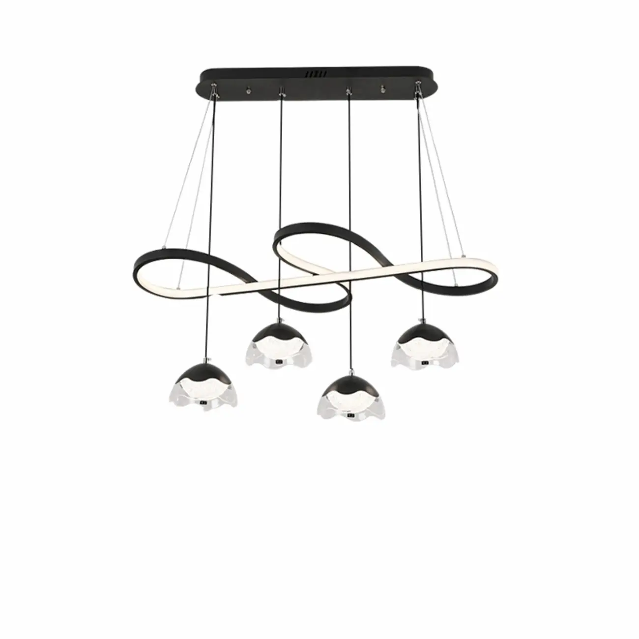 Adjustable Black 5/6-Light Geometric Pendant Light Image - 5 | homeyfad
