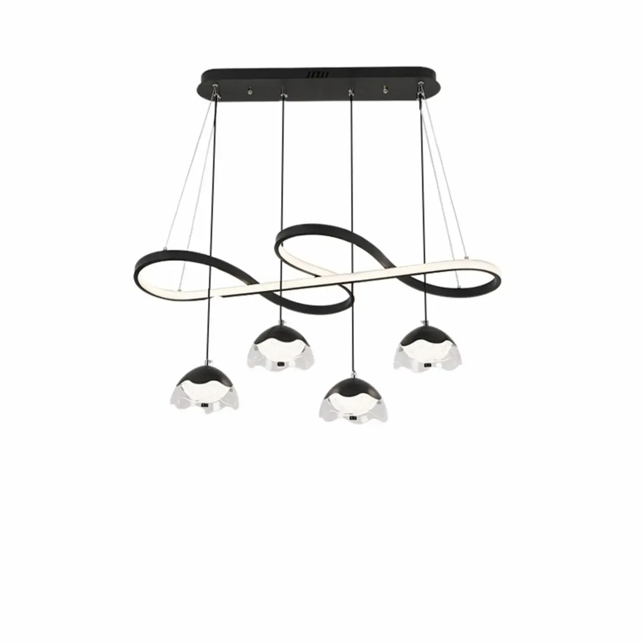 Adjustable Black 5/6-Light Geometric Pendant Light Image - 5