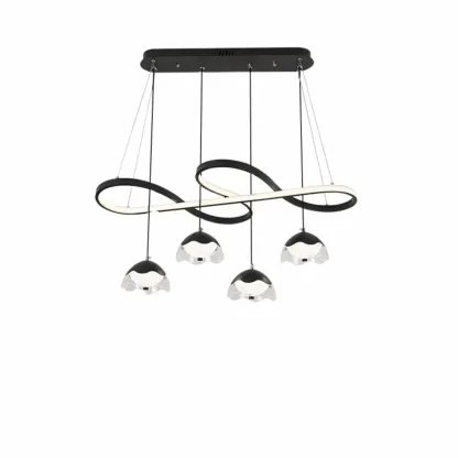 Adjustable Black 5/6-Light Geometric Pendant Light Image - 5