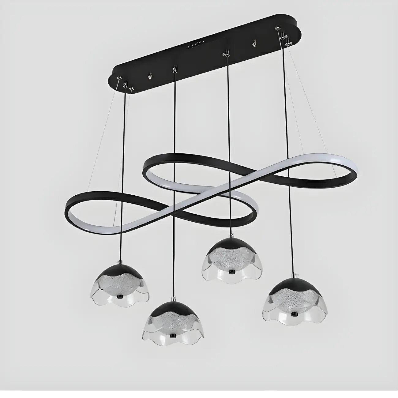 Adjustable Black 5/6-Light Geometric Pendant Light Image - 12 | homeyfad