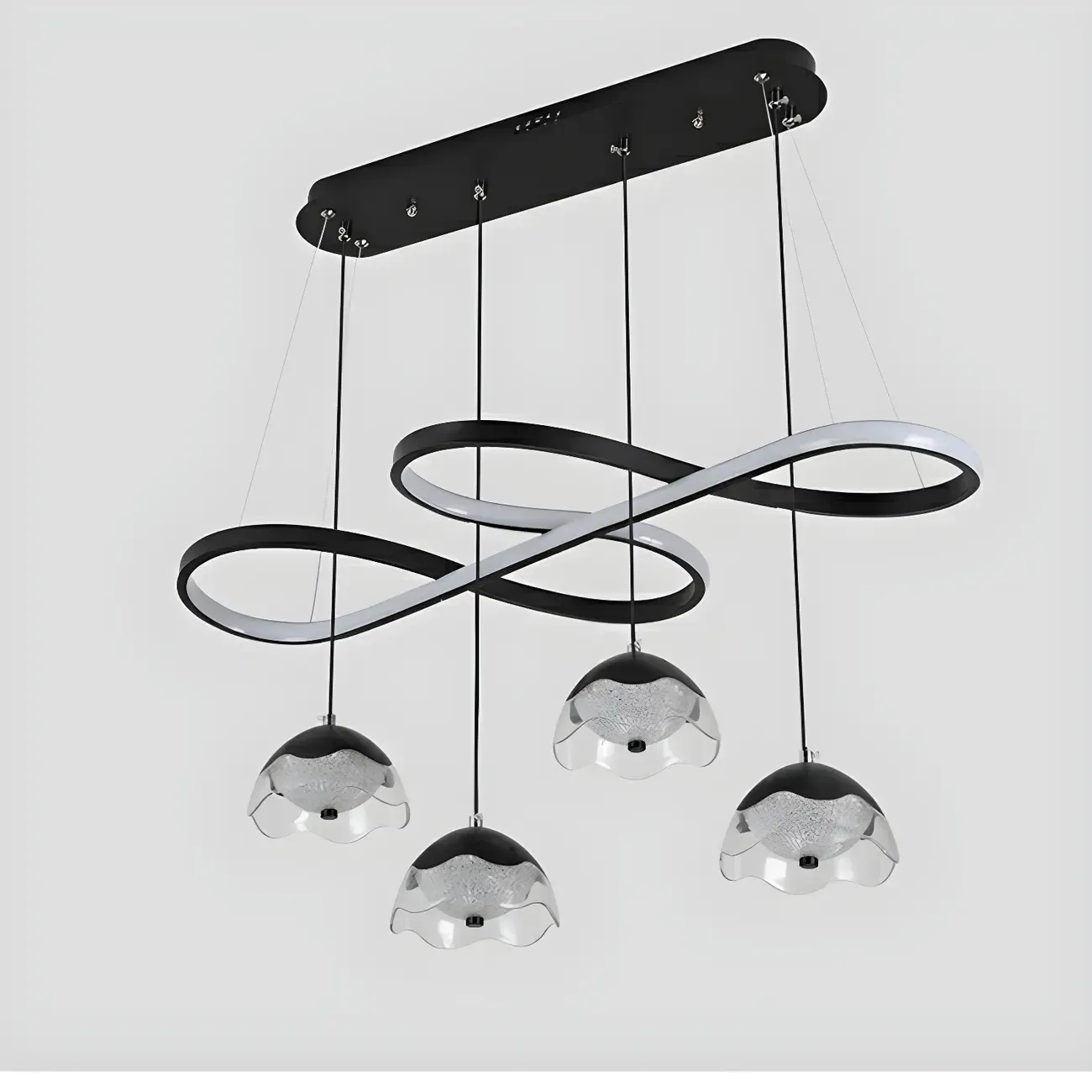 Adjustable Black 5/6-Light Geometric Pendant Light Image - 12