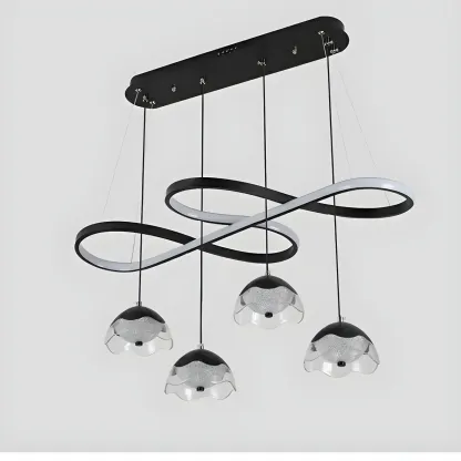 Adjustable Black 5/6-Light Geometric Pendant Light Image - 12