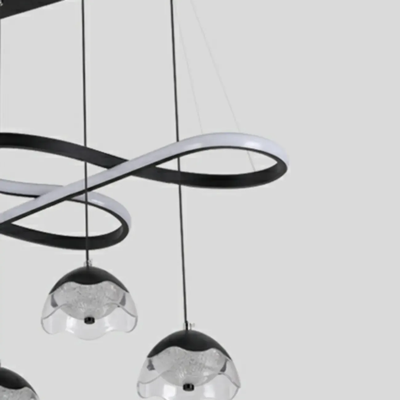 Adjustable Black 5/6-Light Geometric Pendant Light Image - 13