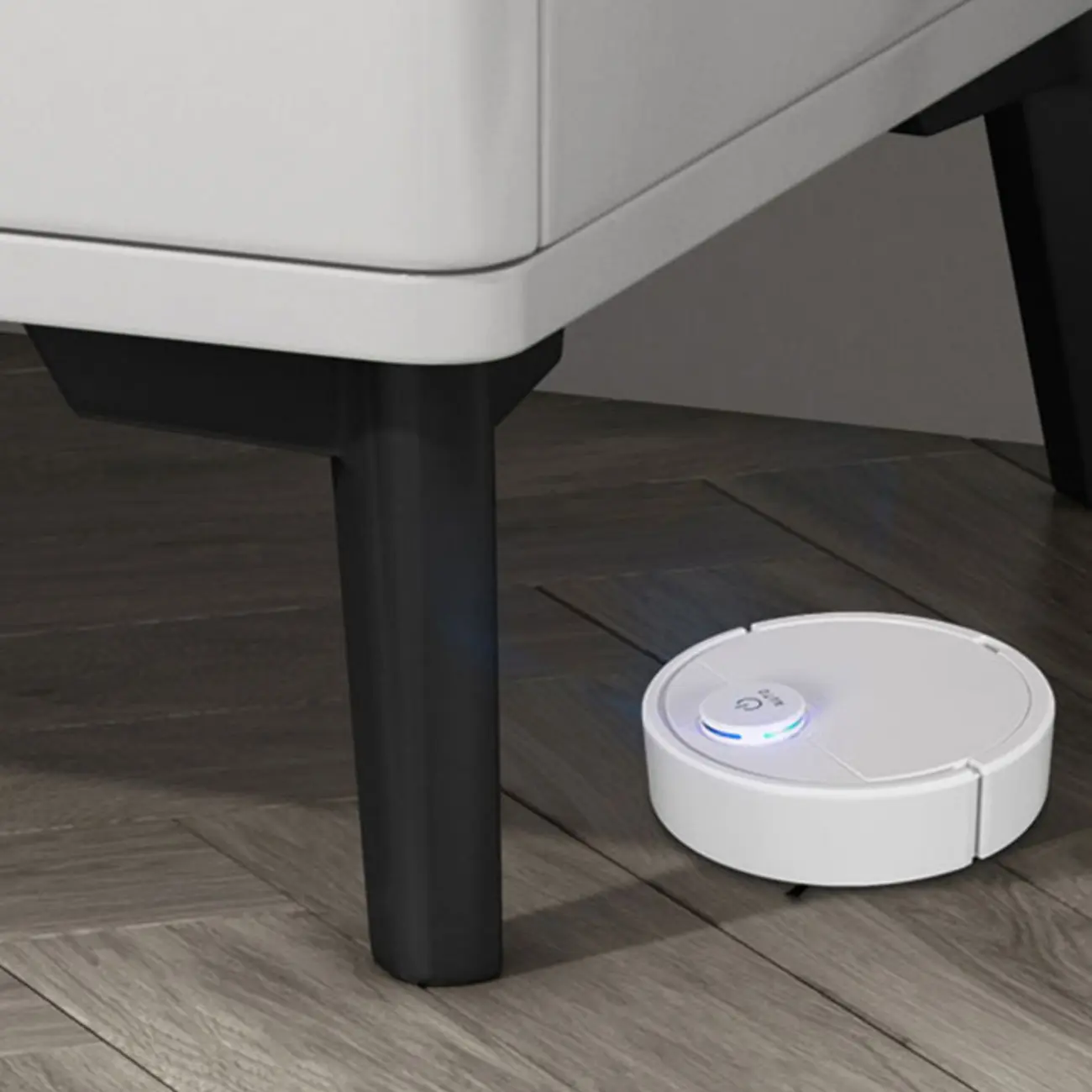 Modern White Stone Top Oak 2-Drawer Nightstand Image - 13 | homeyfad