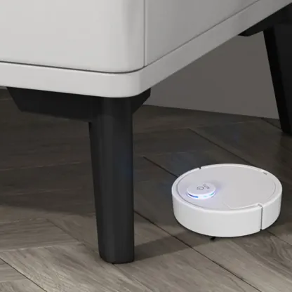 Modern White Stone Top Oak 2-Drawer Nightstand Image - 13