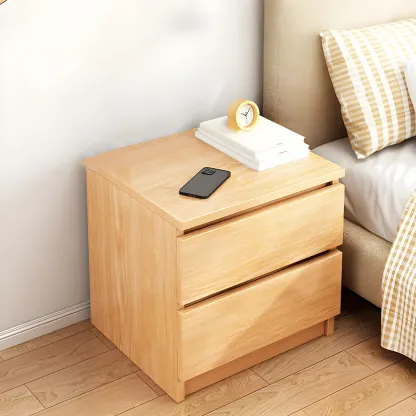 Modern Wood White Bedside Nightstand Drawer Storage Image - 17
