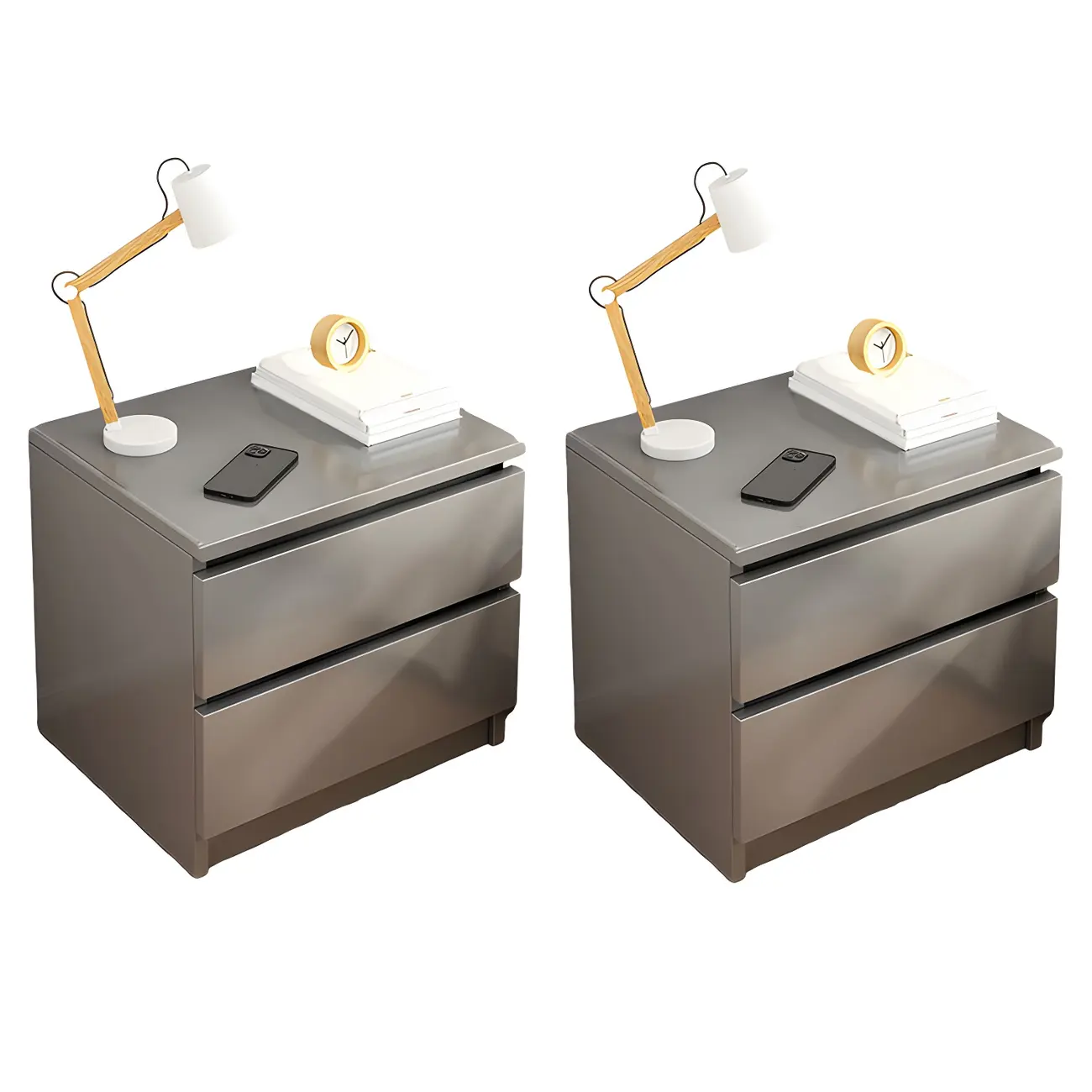 Modern Wood White Bedside Nightstand Drawer Storage Image - 19 | homeyfad