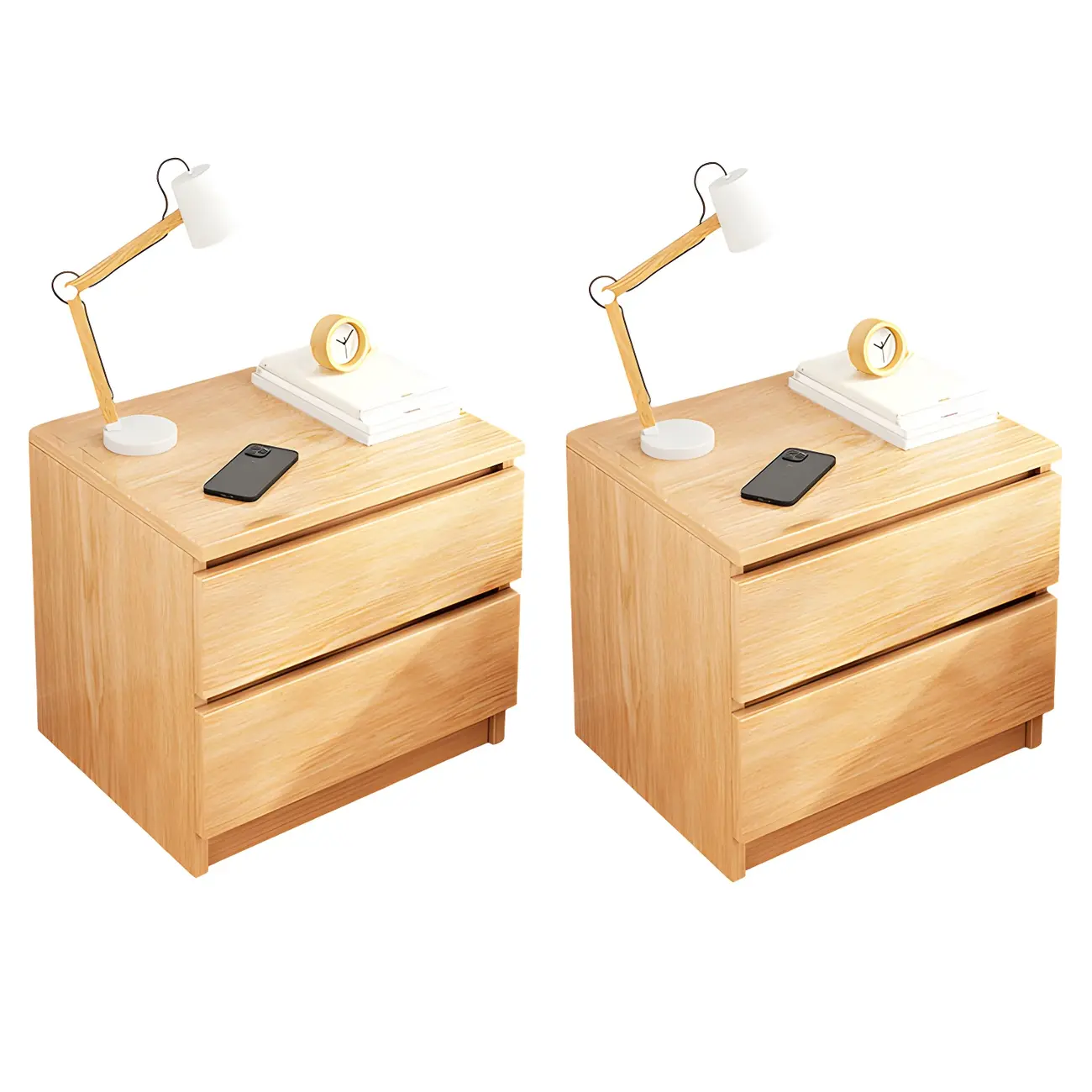 Modern Wood White Bedside Nightstand Drawer Storage Image - 22 | homeyfad