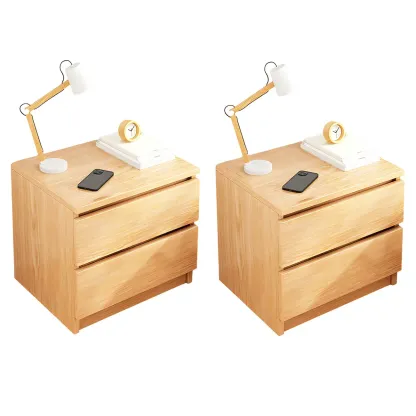 Modern Wood White Bedside Nightstand Drawer Storage Image - 22